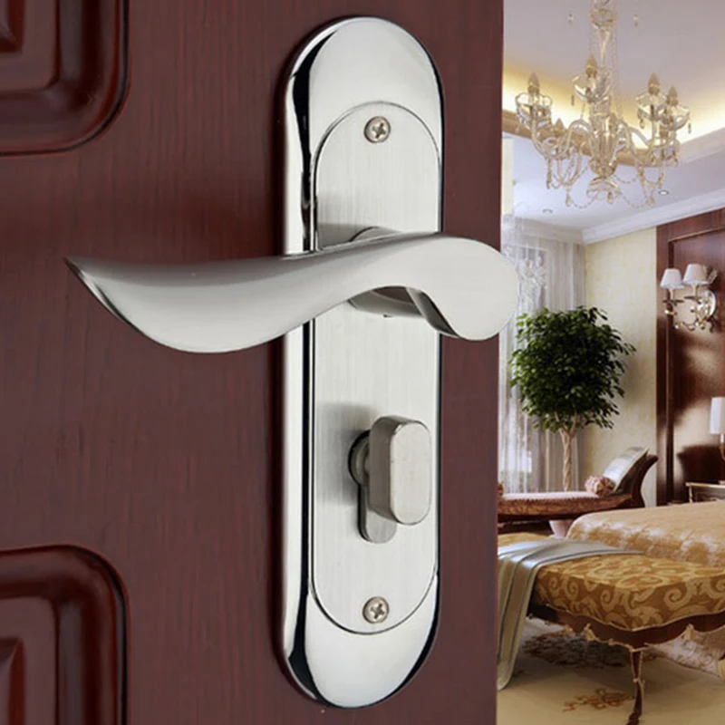 Door Decoration European Solid Wood Indoor Door Lock Simple Hand