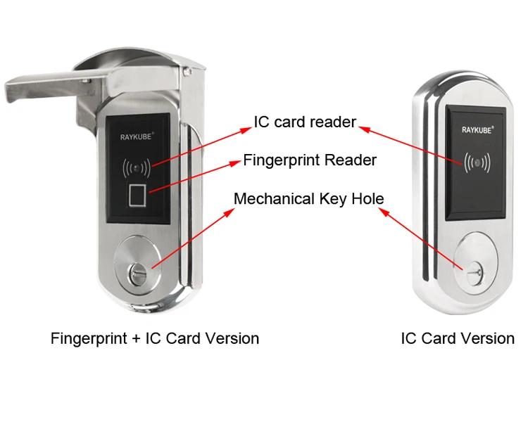 RAYKUBE водонепроницаемый фингерпринт электронный дверной замок с IC кард-ридером проверка отпечатков пальцев для Outsite ворота IP65