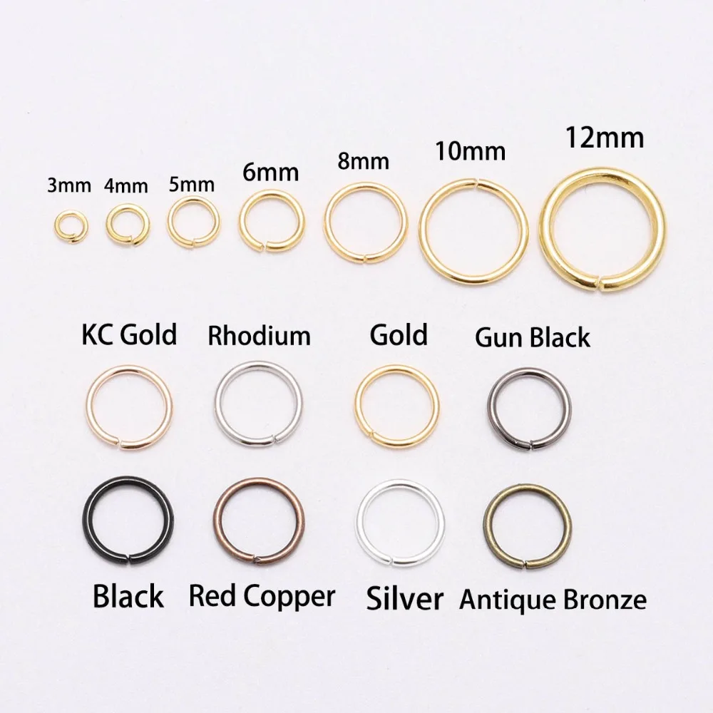 50-200pcs 3-16mm Gold Rhodium Metal Jump Ring Open Single Loops Split Rings  Supplies For DIY Jewelry Handmade Accessories - AliExpress