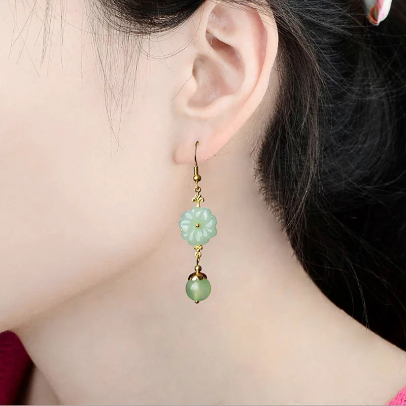 Стеклянные серьги Yanting с глазурованными цветами модные ювелирные изделия ручной