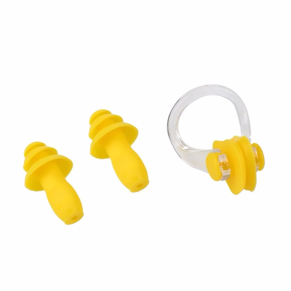 Soft Silicone Anti Water Earplugs Nose Clip Swimming Waterproof Kit