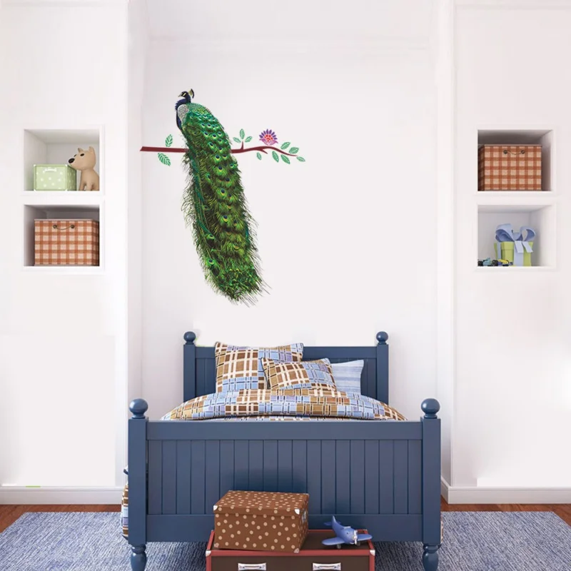 

PVC Wall Sticker Peacock Legislation Branch Living Room Entrance Wall Stickers Bedroom Sofa Decoration Wall 75 * 58cm papers