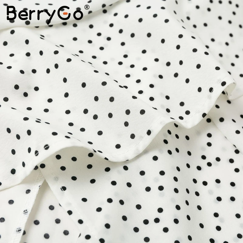 BerryGo сексуальный горошек женское платье с запахом v образный вырез на тонких