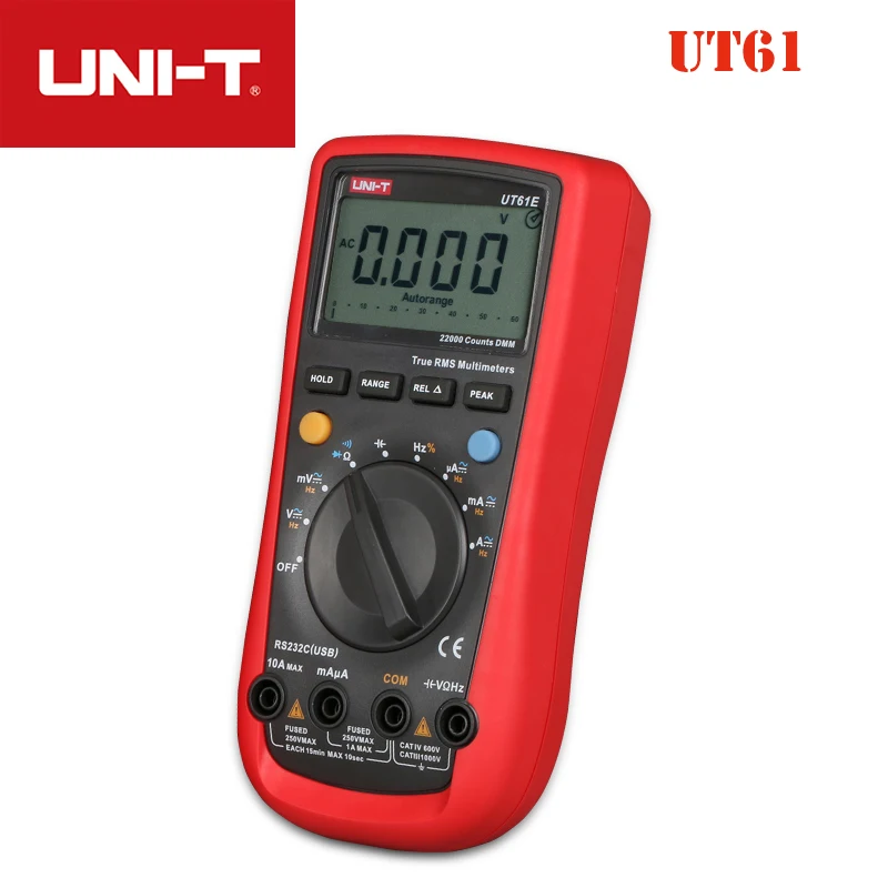 UNI-T мультиметры UT61A UT61B UT61C UT61D UT61E TRUE RMS RS232 цифровой REL AC/DC мультиметр автоматический диапазон макс/мин тестер диодов