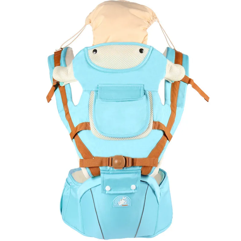 От 0 до 36 месяцев, Разноцветные Детские рюкзаки с вентиляцией, многофункциональные рюкзаки, загрузка 25 кг, передняя поверхность, переноска для ребенка, задние табуреты - Цвет: skyblue