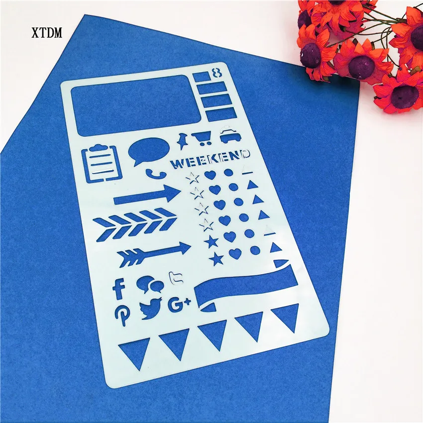 

Balloon plastic mold shield DIY cake scrapbook stencils hollow Embellishments printing lace ruler Valentine's Day