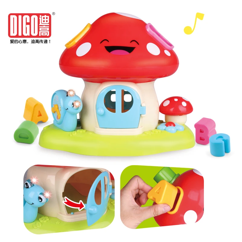 

Fun mushroom house children's child intelligence cognition 0-1-3 years old baby music acousto-optic toy