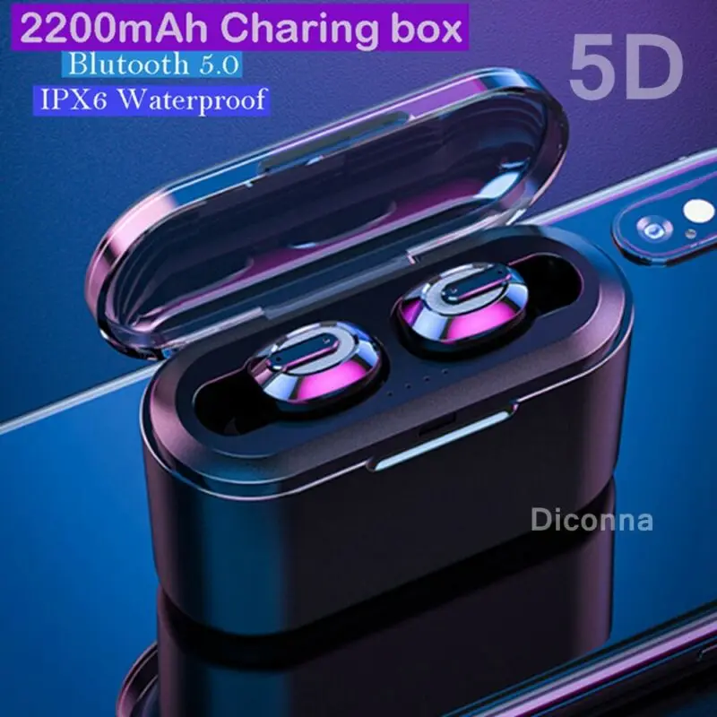 Bluetooth 5 0 Mini Sport Headset TWS Wireless Gaming Earphones Bass Earbuds Stereo Headphones IPX7 Waterproof 2019