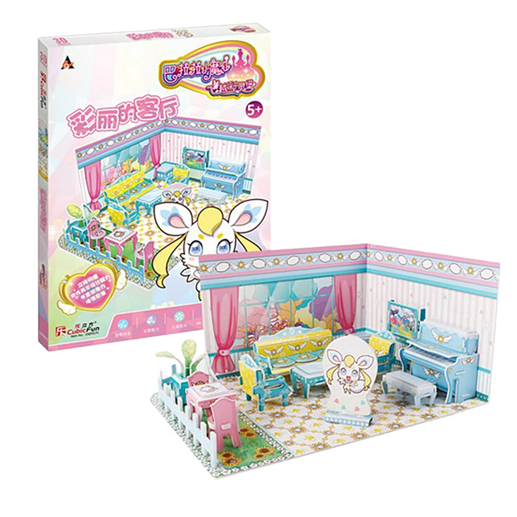 Handcrafts Miniature Project 1:24 Scale DIY Dolls House Kit with Furniture - Little Magic Fairy Sitting Room Living Room