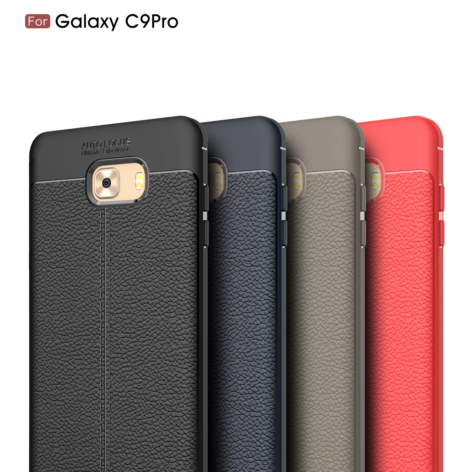 Чехол из искусственной кожи с рисунком личи для samsung Galaxy C9 Pro C9010 Мягкая