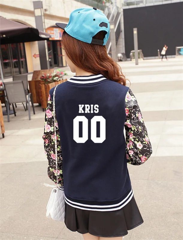 Kpop exo бейсбольная куртка с капюшоном и длинным рукавом EXO Ранняя осень студентов должны помочь бейсбольная форма Толстовка готика, Харадзюку - Цвет: Черный