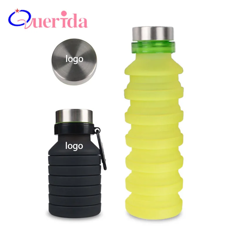 

550ml Outdoor Water Bottle Collapsible Retractable Kettle Portable Food Grade Silicone Leak-Proof Camping Sports Drink Bottle