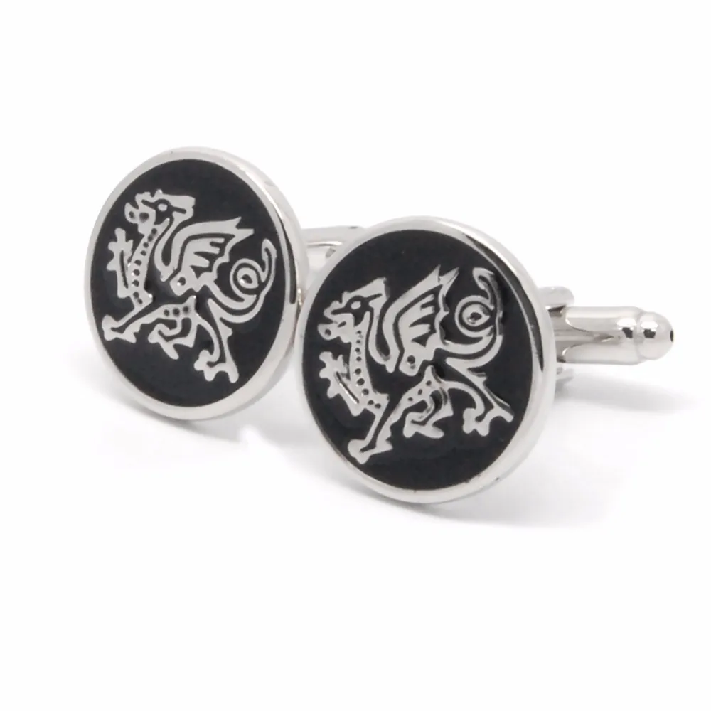 Beour Brand Dragon Cufflinks For Mens Novelty Black Shirt Cufflink