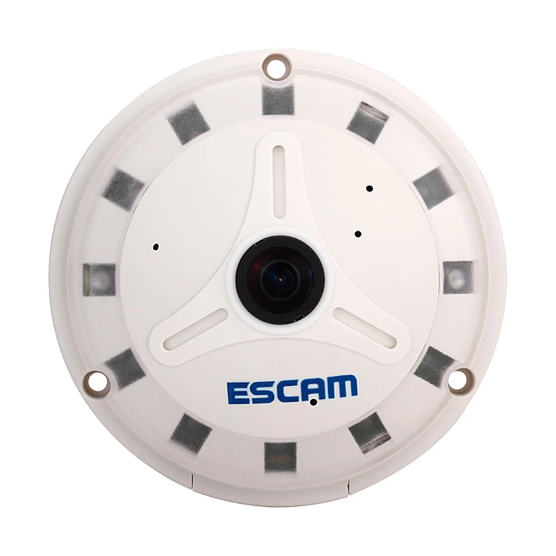 ESCAM QP130 360 degrees Fisheye Panoramic IP Camera 1.3MP HD Real Time with TF card slot Perfect Software for PC and Cellphone