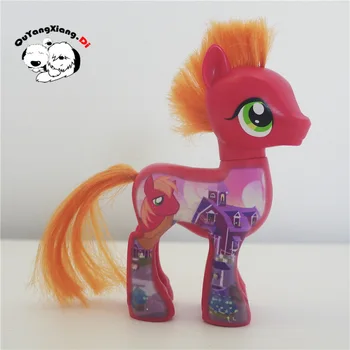 

P11 013 Action Figures10-13cm Little Cute Horse Model Doll Painted green apple red Shining Armor Anime Toys for Children