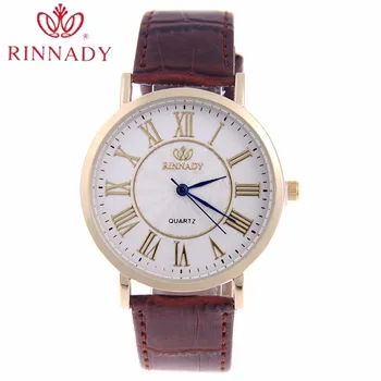 

RINNADY popular men and women`s top brand luxury quartz colock watch R02 classic business leather wristwatches relojes hombre