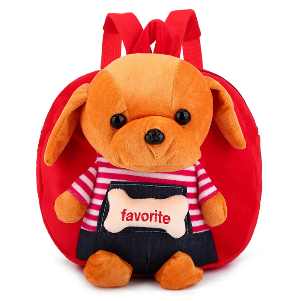 Детский мультяшный плюшевый рюкзак, игрушка для собаки, медведь, Детский рюкзак-куклы и мягкие игрушки, Kity, школьные сумки для детей, сумки для маленьких мальчиков - Цвет: Красный