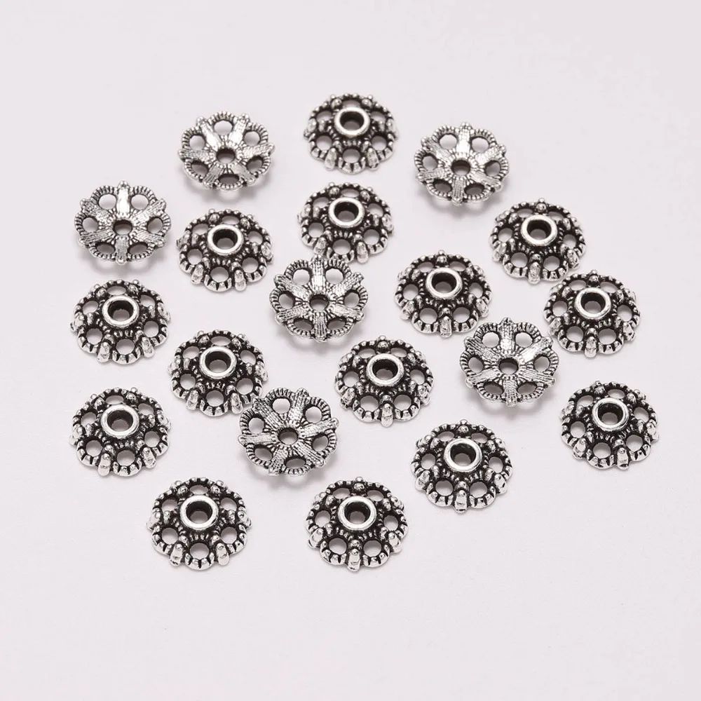 

20pcs/Lot 11mm Silver Zinc Alloy Flower Bead End Caps For Jewelry Making Findings DIY Earrings Bracelet Beads Spaced Jewelry