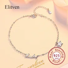 Elitven Lucky Star ножной браслет Chian Настоящее серебро 925 проба Корея ювелирные изделия для женщин девочек Подарки День матери