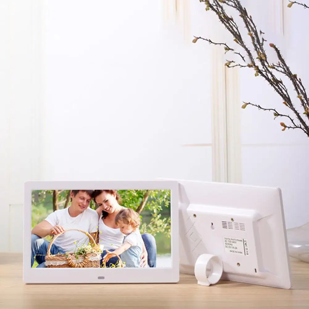 

BEESCLOVER Digital Photo Frame 10.1 Inch Widescreen 1024x600 HD Ultra-Thin LED Electronic Photo Album LCD Photo Frame r29
