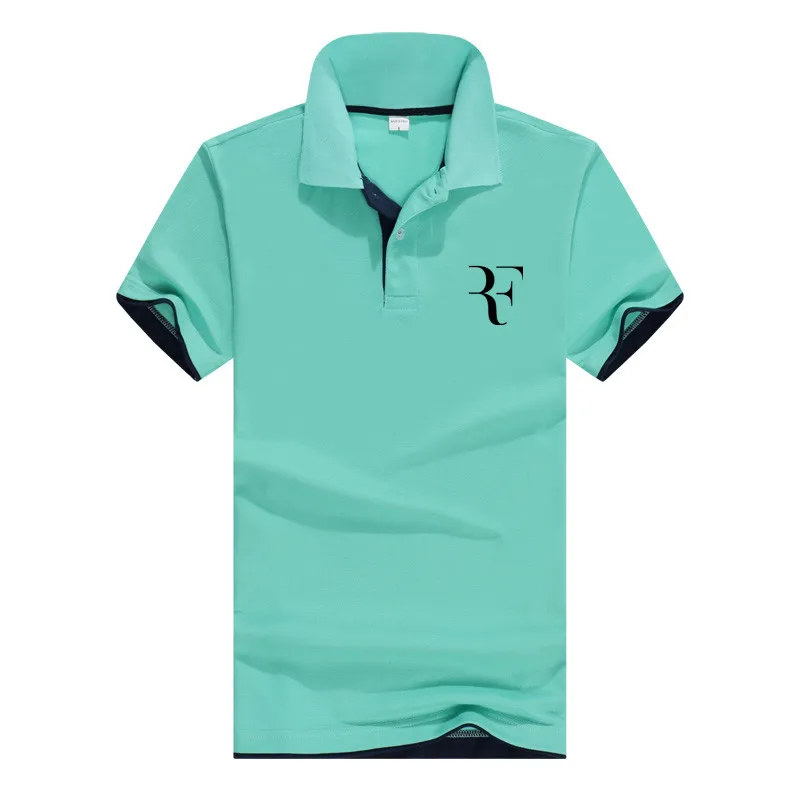 

summer fashion high quality polo Roger Federer perfect logo printed RF New men social Polo shirts Polo Shirt for women and mens