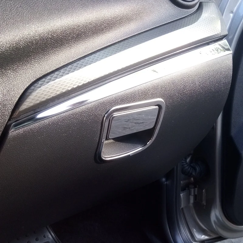 

stainless steel glove storage box door cover trim decorative moldings for Lada Granta FL Kalina 2