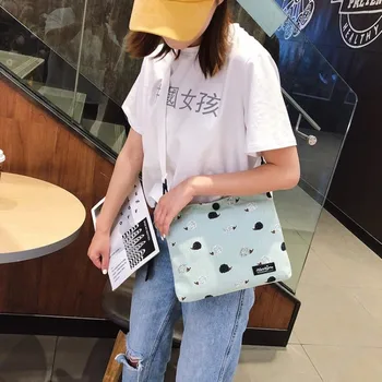 

Dropping Shipping Quality NEW Crossbody Bag Korean Style Single Shoulder Canvas Bag Simple Foldable Shopping Small Bag 2019