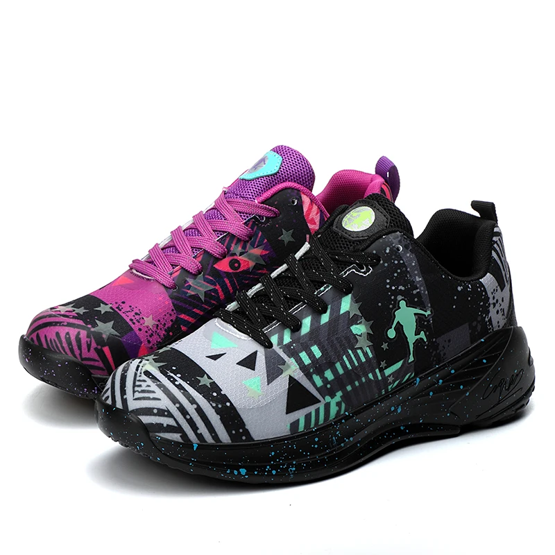 Дышащие баскетбольные кроссовки мужские спортивные туфли обувь корзина двухцветная Мужская обувь баскетбольные кроссовки Большие размеры: 36-47 - Цвет: Purple Gray