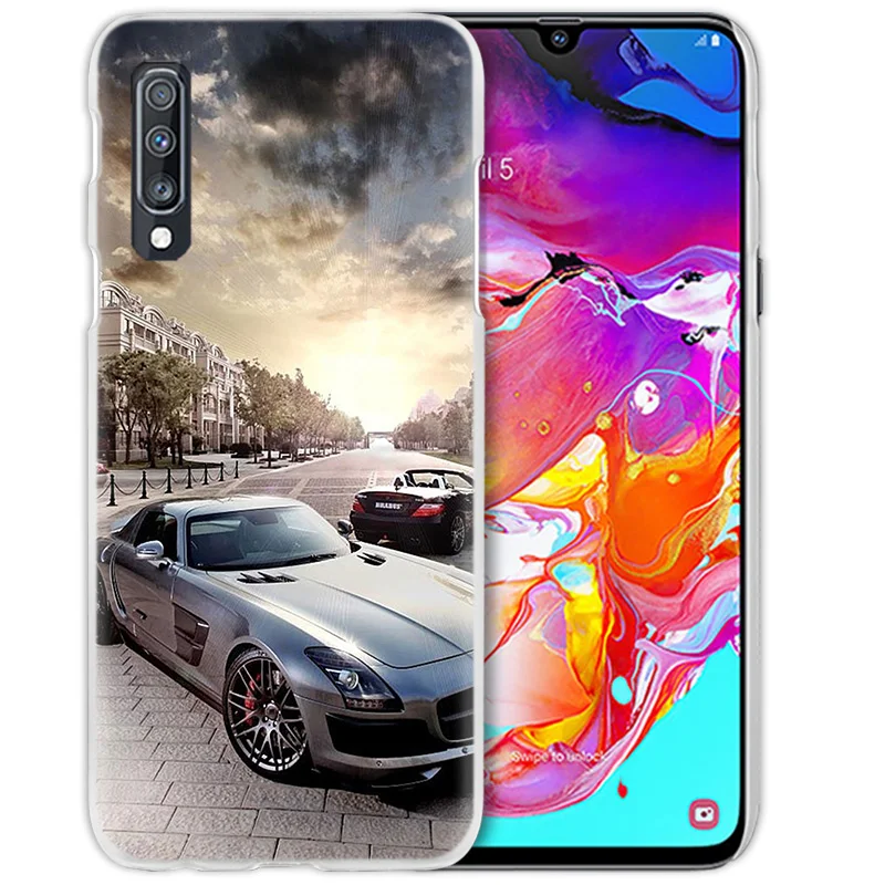 Спортивный супер автомобильный чехол для samsung Galaxy A50 A70 A20e A40 A30 A20 A10 A8 A6 Plus A9 A7 жесткий прозрачный чехол для телефона из поликарбоната