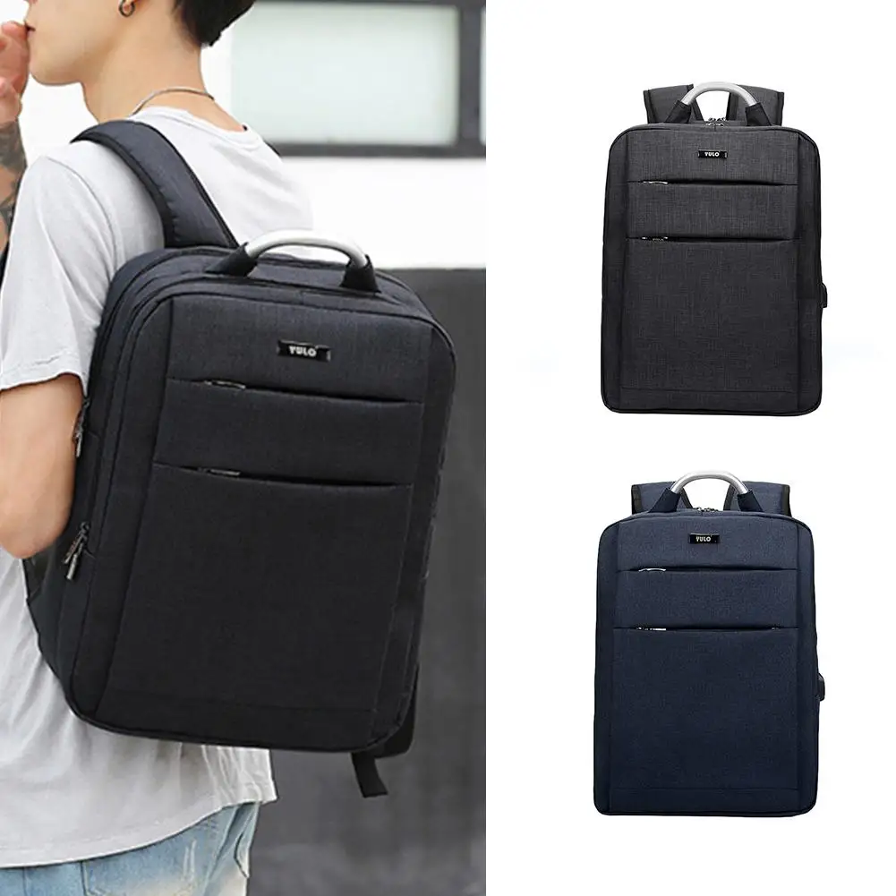 

Fashion Men's Oxford Cloth Alloy Handle Business Travel USB Charging Laptop Backpack