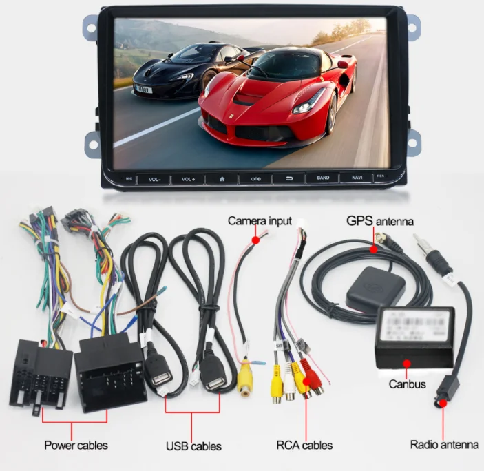 Sale by DHL or Fedex 5pcs 9" Android 8.1 Car GPS Navigation for V W Volkswagen GOLF 5 Polo Passat b5 J etta Tiguan Touran Skoda 0