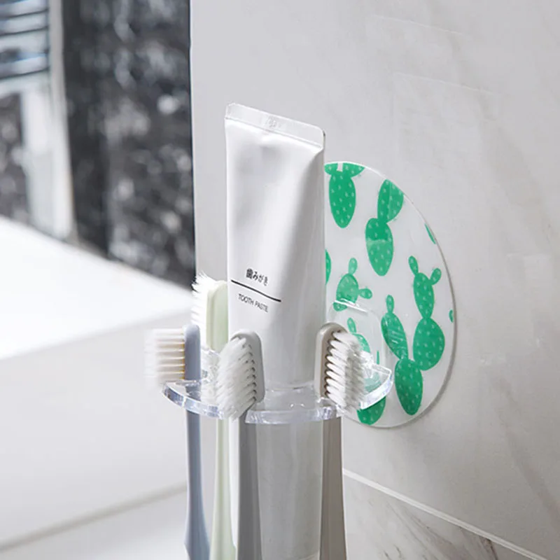 1Pcs Bathroom Toothbrush Holder Strong Suction Toothpaste Storage Rack Bath Organizer Accessories toothbrush holder