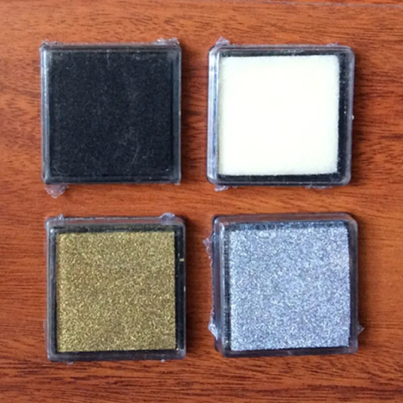 

4pcs ink pad ---- black&white&gold&silver color DIY scrapbooking ink pad set water color paints