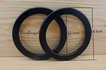 

wooden handles Purse handles handbag handle a pair round black 6 1/2 inch M17