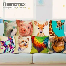Nordic Fashion Throw Pillow Cushion Cover Home Decor Sofa Bed Cute Animal Printed Linen Square Cushion Cojines Almohadas