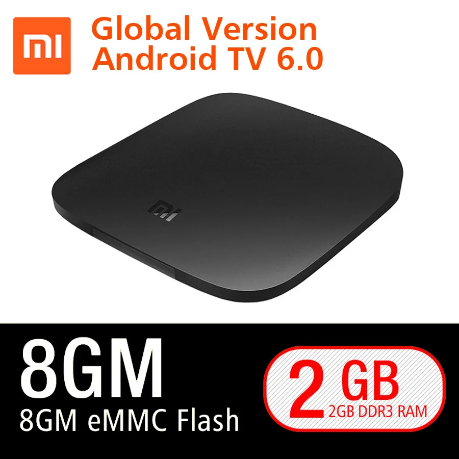 

Global Version Xiaomi MI TV BOX 3 Smart 4K Ultra HD 2G 8G Android 6.0 WIFI Google Cast Netflix Red Bull Media Player Set-top Box