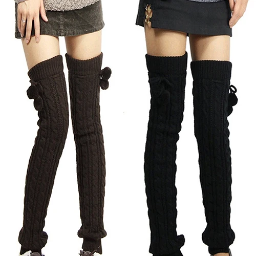 Женские зимние вязаные крючком гетры до бедра без ног 6DLC|boots leg warmers|leg warmersfootless thigh