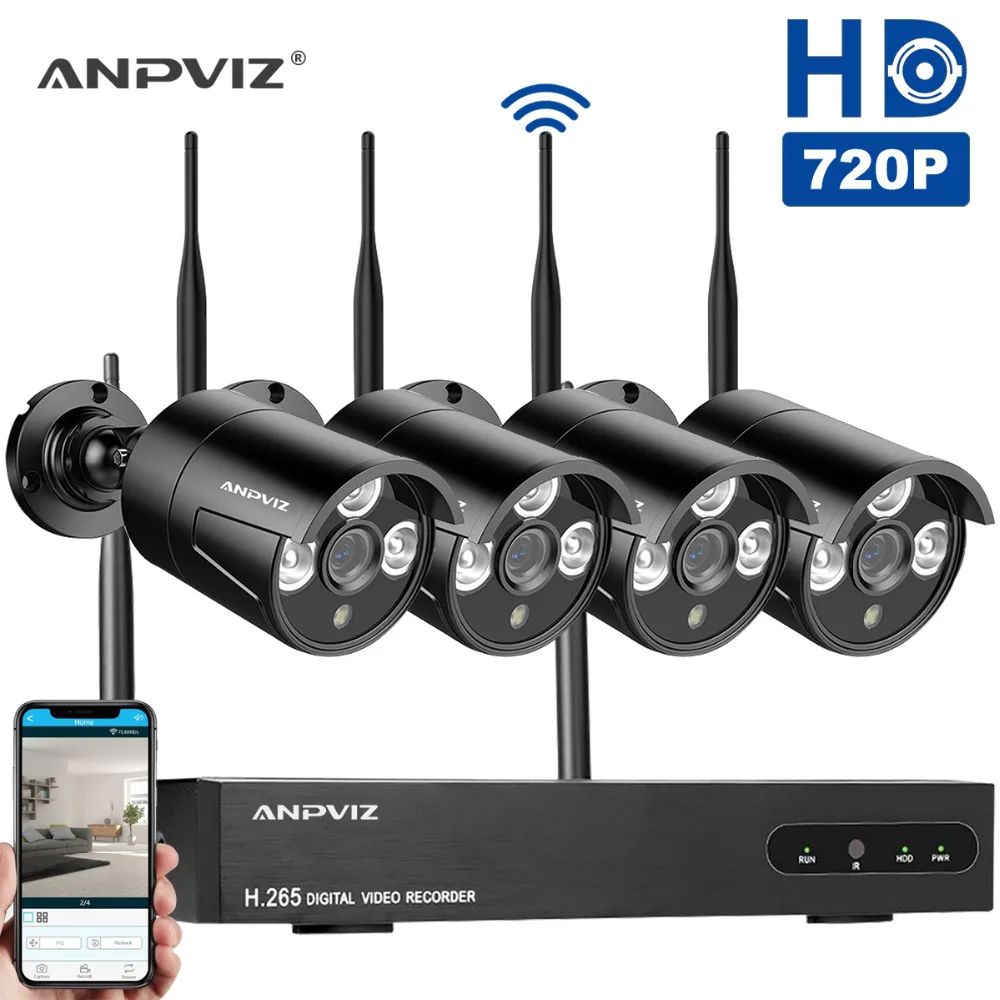 Anpviz HD 1080 P безопасности беспроводной связи Камера Системы 4x720 P IP Крытый Открытый Камеры Скрытого видеонаблюдения Поддержка смартфон