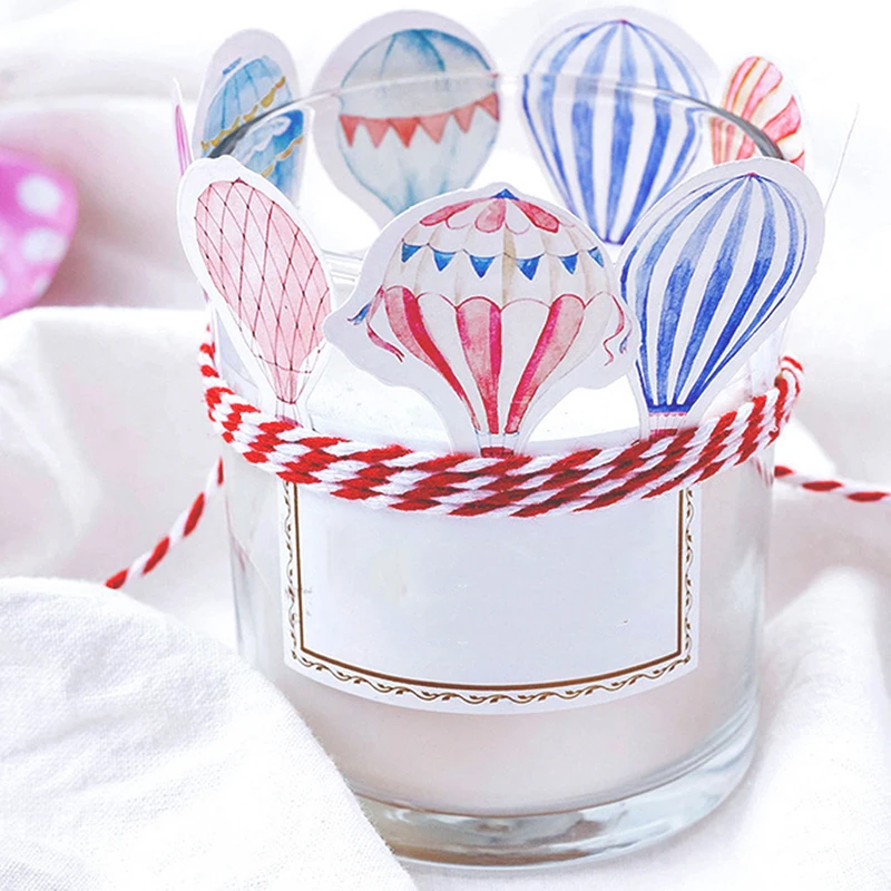

46pcs/box Scrapbook Album Diary Decor Stickers Colorful Hot Air Balloon Sticker Adhesive Paper Sticker Diy Handmade Gift Card