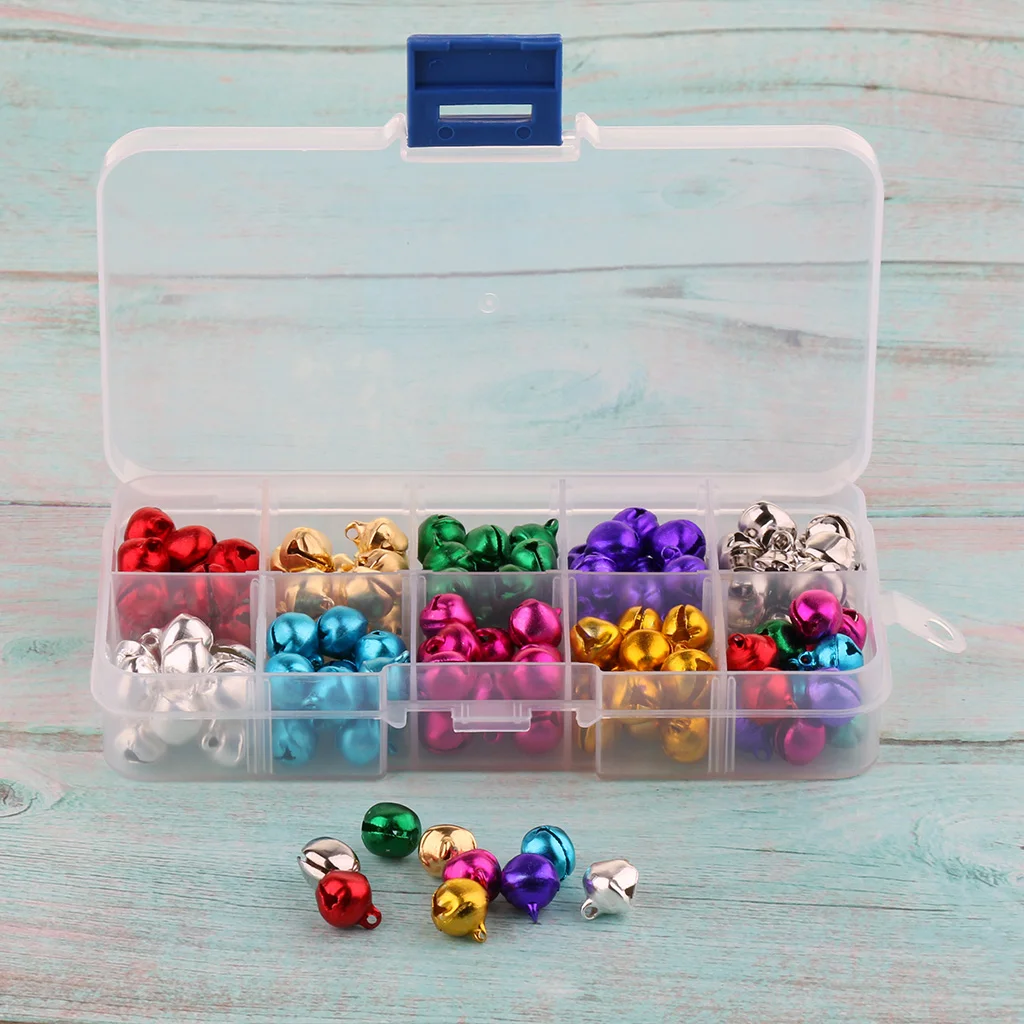 Jingle Bells, 150 Pieces 10MM Crafts Little Bells for DIY Stuffed Animals Supplies, Plush Toys Making Accessories, Wreath Decor 