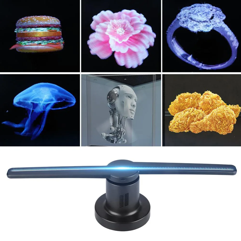 

LED holographic projector portable holographic player 3D holographic display fan unique holographic projector