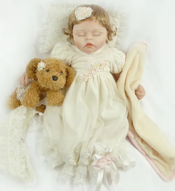 55cm Soft Silicone Reborn Baby Doll Toys Lifelike Alive Sleeping Baby-Reborn Dolls Play House Toy Girls Brinquedos Birthday Gift
