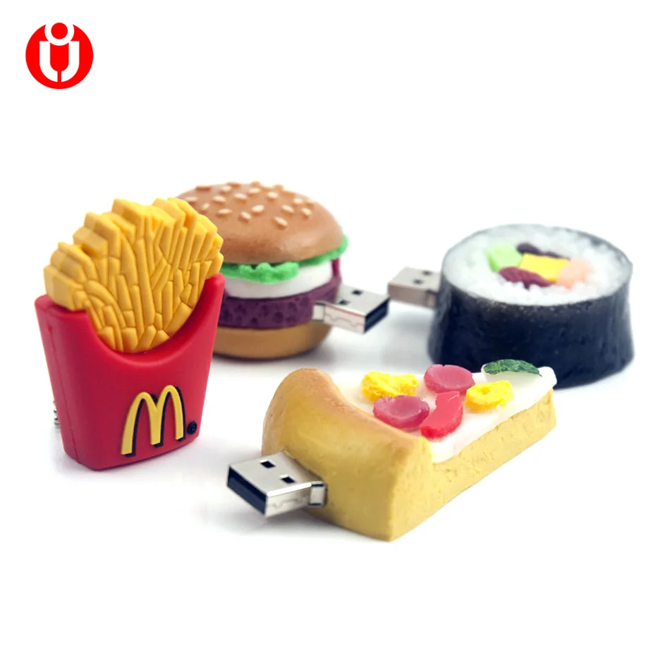 Usb флеш накопитель USB 2 0 128 ГБ 4 8 16 32 64 для картофеля фри пиццы суши гамбургера|64gb