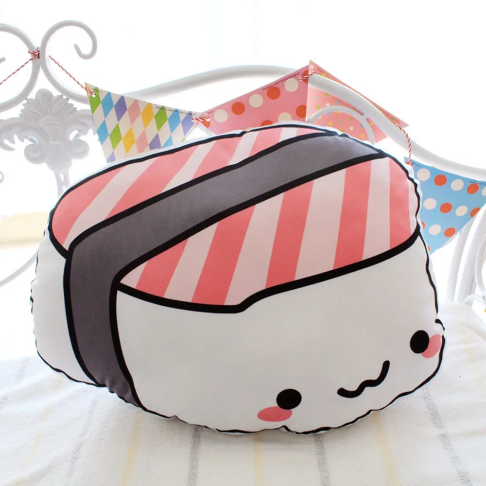 1 шт. 45 см * 40 Kawaii лососевая подушка в виде суши фаршированная плюшевая рулонная