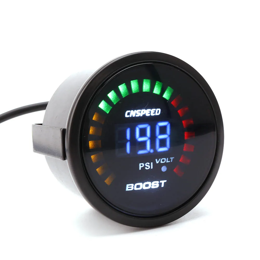 CNSPEED 52mm 20 Leds Digital Car turbo Boost Gauge Racing Boost Meter