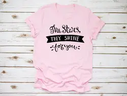 Звезды они блестят для вас футболка женская мода гранж tumblr camiseta rosa feminina Цитата эстетическое Цитата уличный стиль футболки