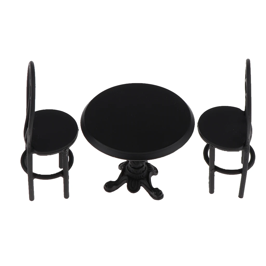 Мебель для кукольного дома металлические миниатюрные круглые настольные кресла