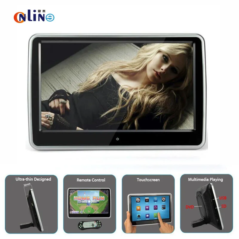2 Pieces 10.1 inches 1024*600 Car Headrest Monitor DVD Player Built-in Hitachi Lens USB SD Port FM TFT HD LCD Touch Screen | Автомобили и