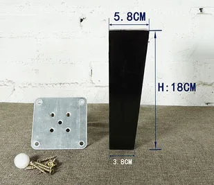 4 шт./партия, дуба, дерево, высота, надежный косой наклонной мебели, ножка с железной пластиной, диван, стол, шкаф, квадратный диван, ножки, B529