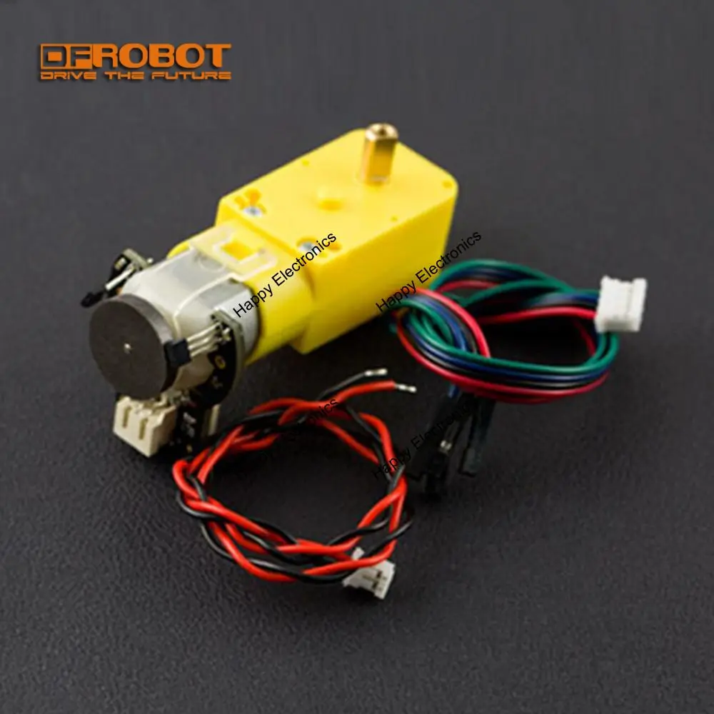 

DFRobot 6V 160rpm Micro DC Geared Motor, 3~7.5V 0.2kg with Encoder-SJ01 120:1 + quadrature encoder for mobile robot/car/platform